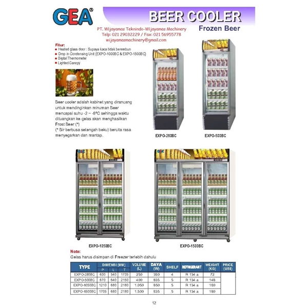 Kulkas dan Freezer Beer Cooler EXPO-280BC - EXPO-500BC GEA (Mesin Pendingin ) 