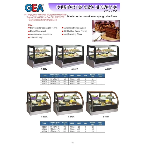 Countertop Cake Showcase A530V - S-550A