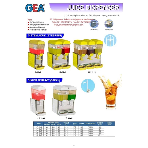 Juicer Dispenser LP-12x1 - LS12x2