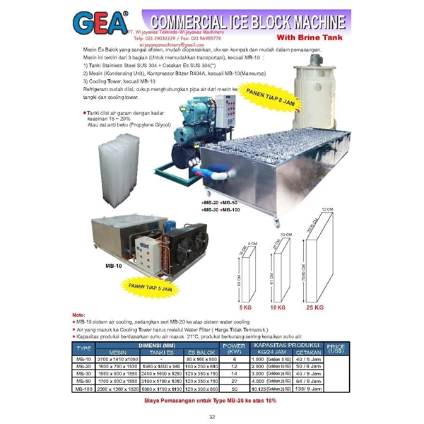 Commercial Ice Block Machine MB-10 - MB-100