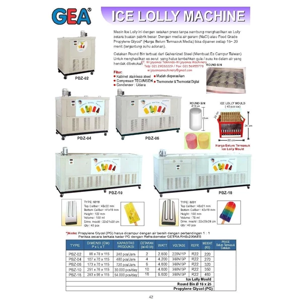 Ice Lolly Machine PBZ-02 - PBZ-18