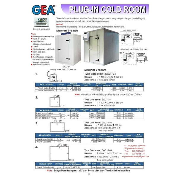 Plug-in Cold Room GAC-34 - GAC-245