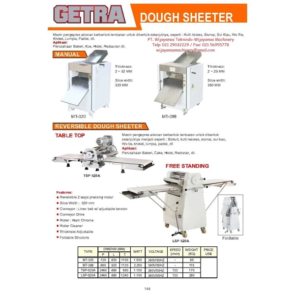 Dough Sheeter MT-320 - LSP-520A