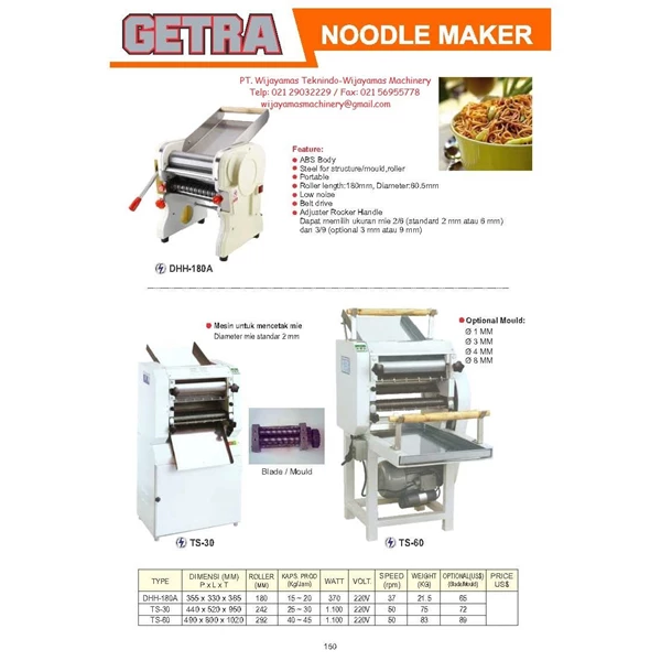 Noodle Maker DHH-180A - TS-30 - TS-60