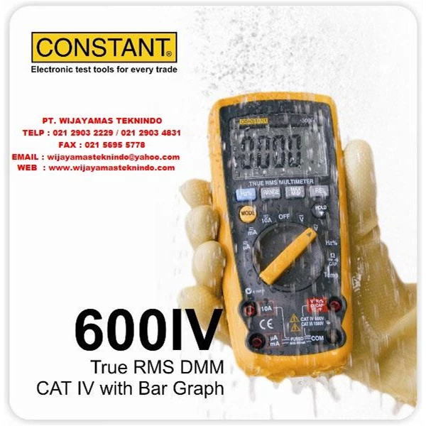 True RMS DMM CAT IV with Bar Graph 600IV Merk Constant
