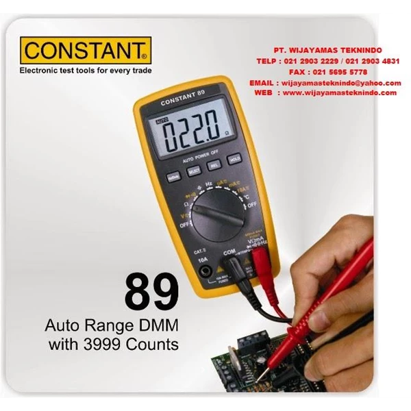 Auto Range DMM with 3999 Counts 89 Merk Constant
