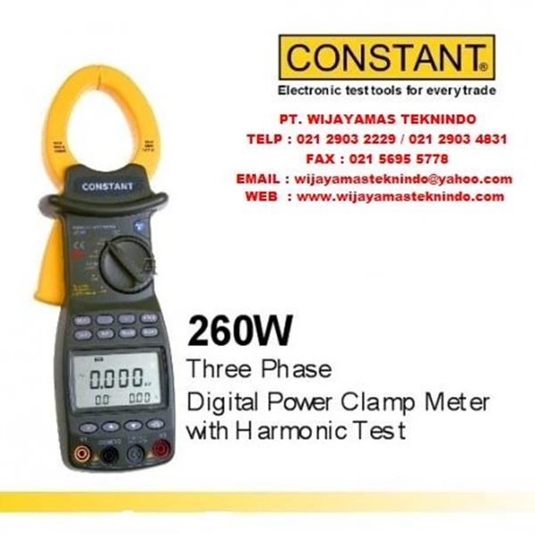 Three Phase Digital Power Clamp Meter with Harmonic Test Merk Constant