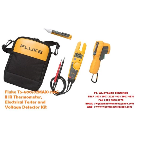 Fluke T5-600-62MAX+1AC II IR Thermometer Electrical Tester and Voltage Detector Kit