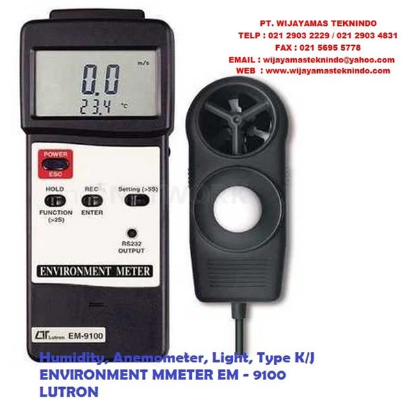 ENVIRONMENT METER  Humidity Anemometer Light EM-9100 LUTRON