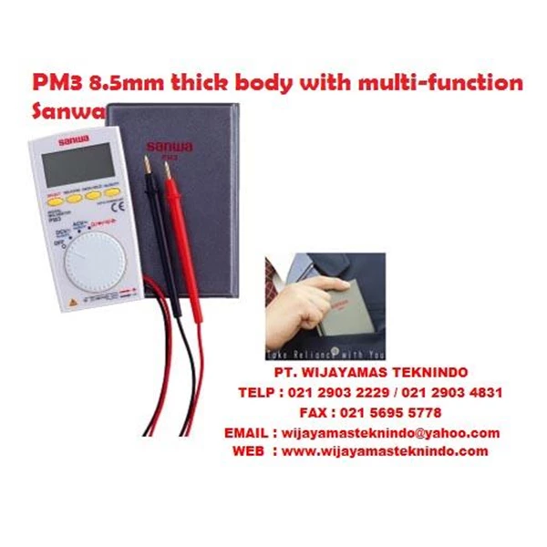 Digital Multimeters Pocket Type PM3 Sanwa (8.5mm thick body with multi-function)