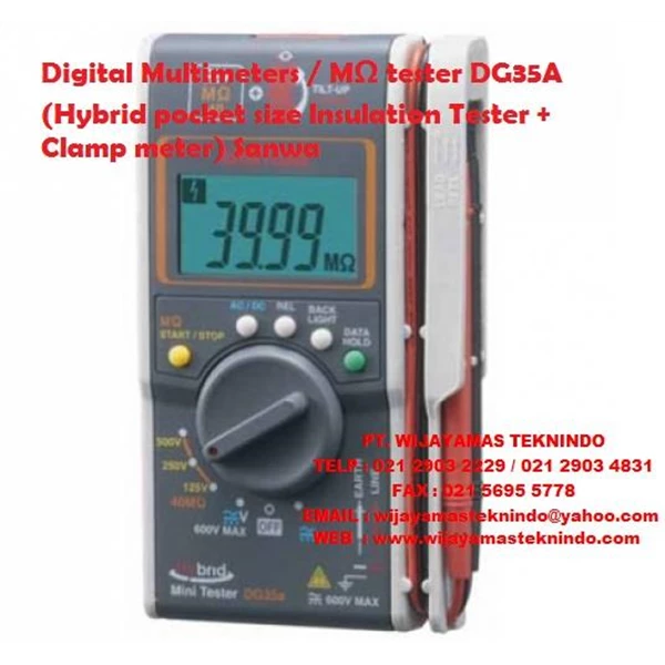 Digital Multimeters MΩ tester DG35A (Hybrid pocket size Insulation Tester + Clamp meter) Sanwa