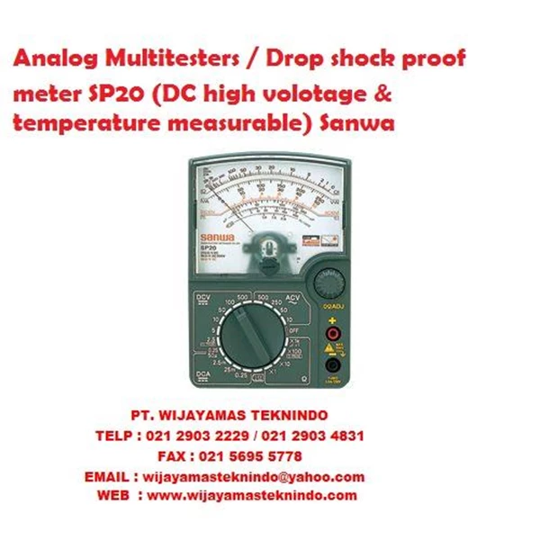 Analog Multitesters/Drop shock proof meters SP20 (DC high temperature & volotage measurable) Sanwa