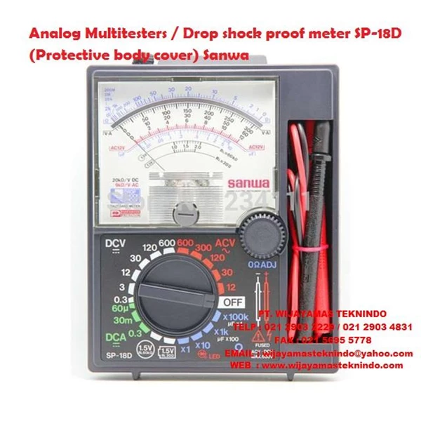 Analog Multitesters／Drop shock proof meter SP-18D (Protective body cover) Sanwa