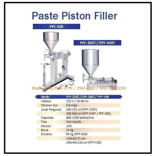 PPF-500 Paste Liquid Filling Machine Paste Piston Filler Filling Machine