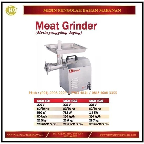 Mesin Penggiling Daging / Meat Grinder MGD-TC8/MGD-TC12/MGD-TC22 Mesin Makanan dan Minuman Cepat Saji