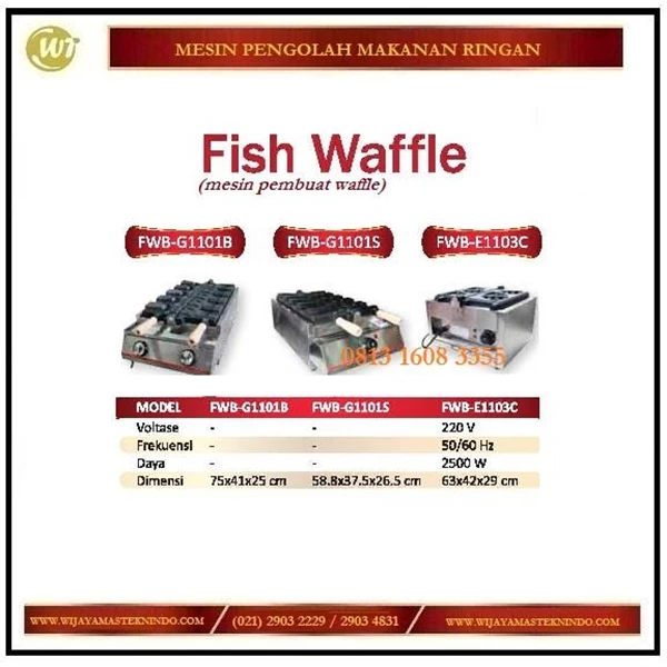Mesin Cetakan Kue Waffle / Fish Waffle FWB-G1101B / FWB-G1101S / FWB-E1103C Mesin Penggorengan