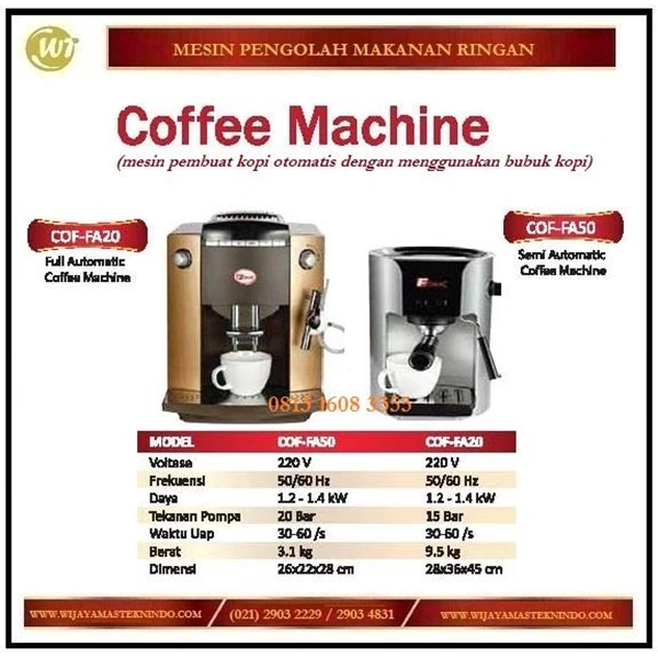 Mesin Pembuat Kopi / Coffee Machine COF-FA50 / COF-FA20 Mesin Makanan dan Minuman Cepat Saji