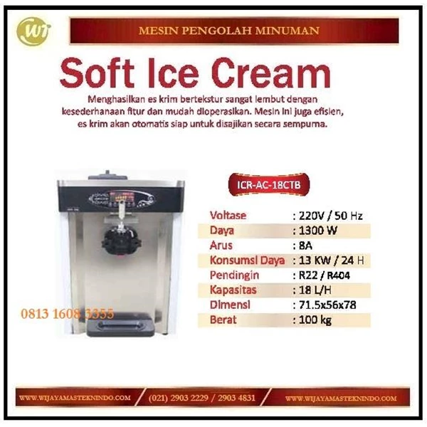 Mesin Pembuat Es Krim / Soft Ice Cream ICR-AC-18CTB Mesin Makanan dan Minuman Cepat Saji