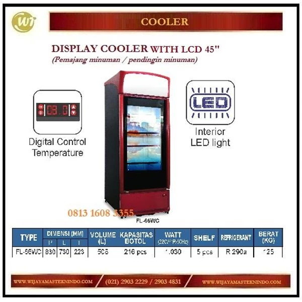 Lemari Pendingin Minuman / Display Cooler With LCD 45" FL-66WC Mesin Makanan dan Minuman Cepat Saji