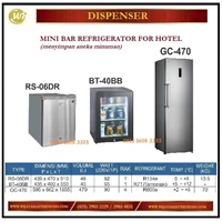 Kulkas Penyimpan Minuman / Mini Bar Refrigerator For Hotel RS-06DR / BT-40BB / GC-470
