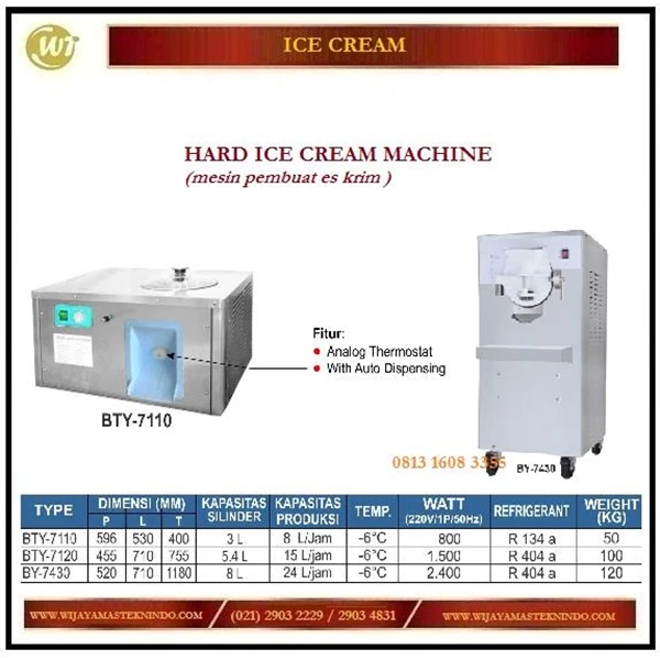 Mesin Pembuat Es Krim / Hard Ice Cream Machine BTY-7110 / BTY-7120 / BY-7430 
