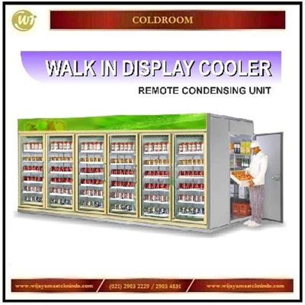 Walk In Display Cooler With Remote Condensing Unit / Tempat Penyimpan Makanan & Minuman Berbaris / Gudang Pada Convenience Store  Mesin Sirkulasi dan Pendingin