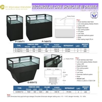 Cake Showcase Dengan 1 Laci / Showcase Refrigerator with Drawer / Rectangular Cake Showcase / P-720VT1 / P-740VT2 / E-850VT2